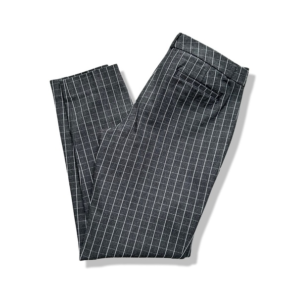Women's Banana Republic Sloan Stretch Grey Pants with White Checkerboard 8L - Picture 11 of 15